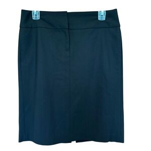 Vintage J.Crew Pencil Skirt 4 Black‎ Stretch Wool Blend Office Corporate Siren